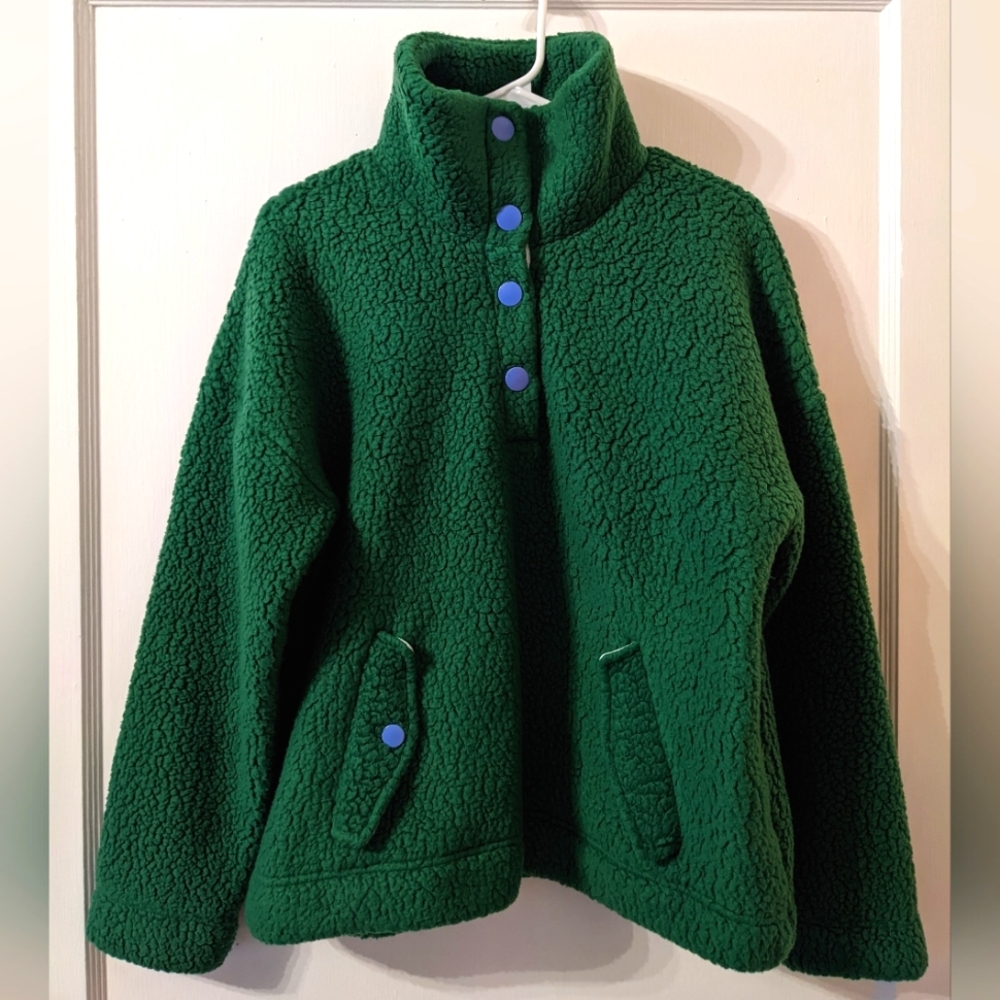 J. Crew "vintage fleece" green pullover